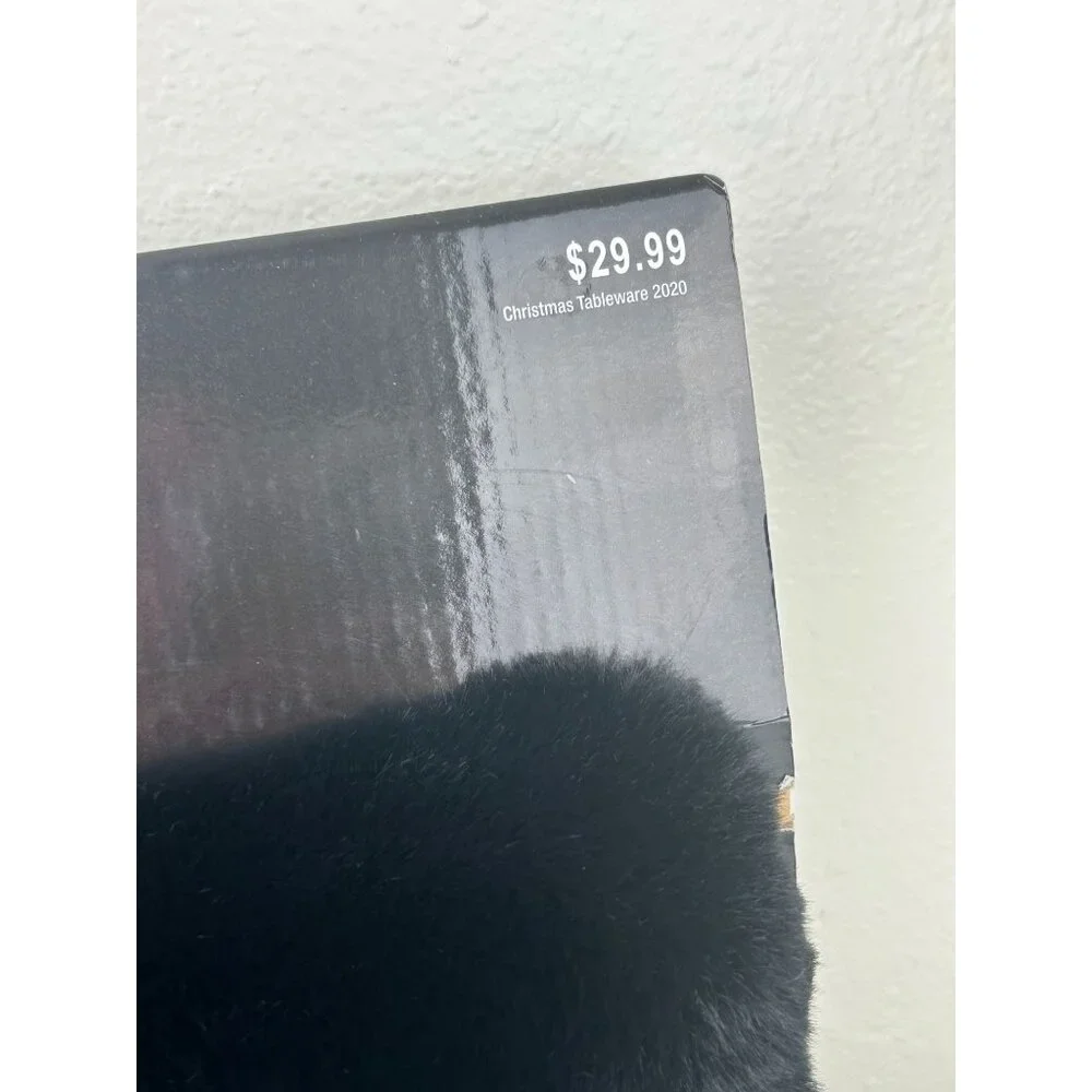 Robert Stanley Black Faux Fur Table Runner Home Holiday Collection 13x72 NEW